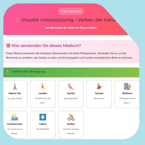 Visuelle Unterstützung von Aktionsverben