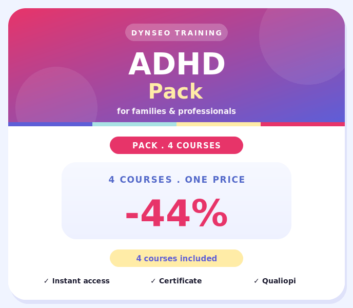DYNSEO ADHD Pack with 4 online courses