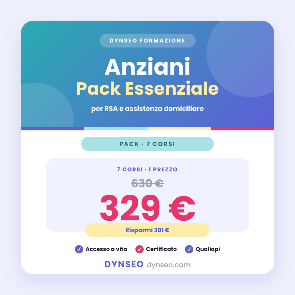 Pack Anziani Essenziale DYNSEO con 7 corsi online
