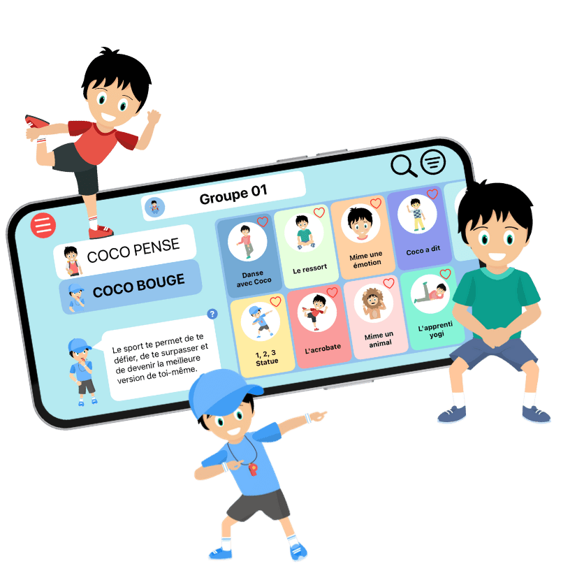 Application COCO BOUGE — écrans des jeux