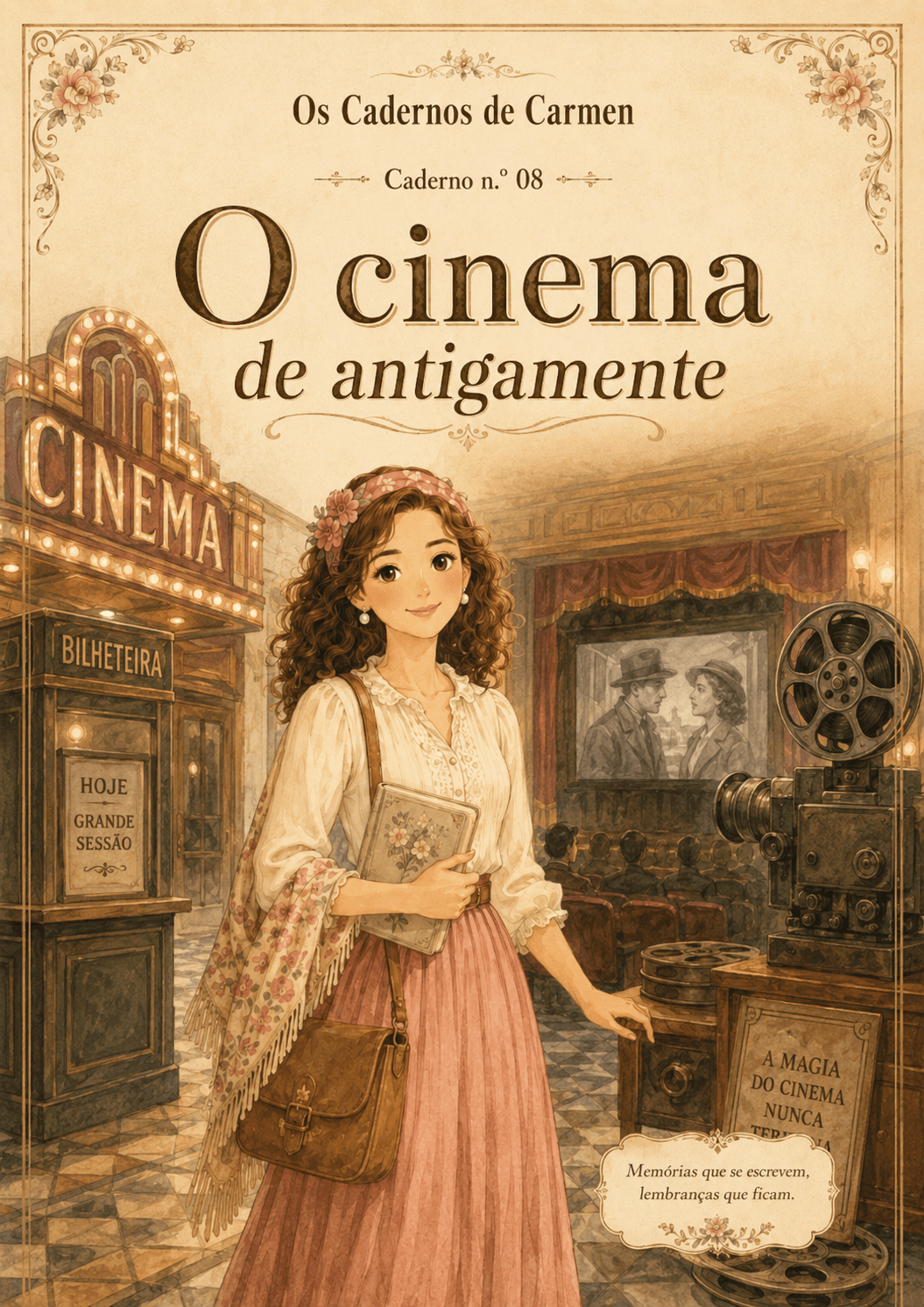 O cinema de antigamente — caderno CARMEN para imprimir