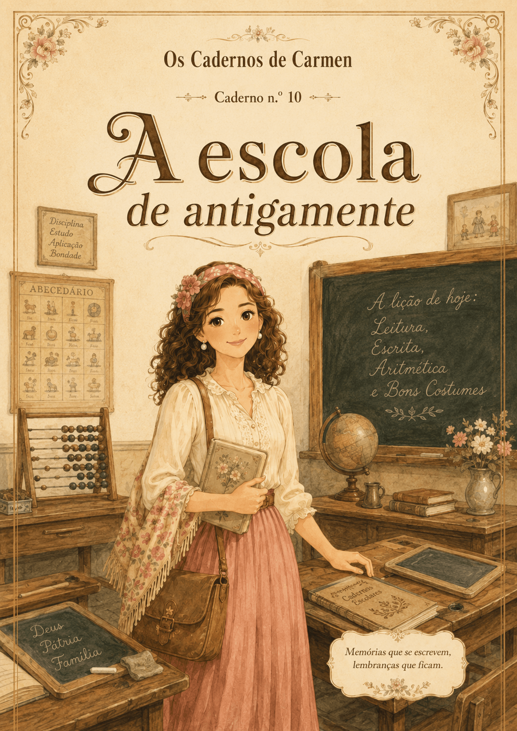 A escola de antigamente — caderno CARMEN para imprimir
