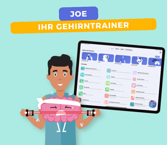 Kinder spielen interaktive Spiele auf Tablet-PC zur kognitiven Förderung bei Lese-Rechtschreib-Schwäche