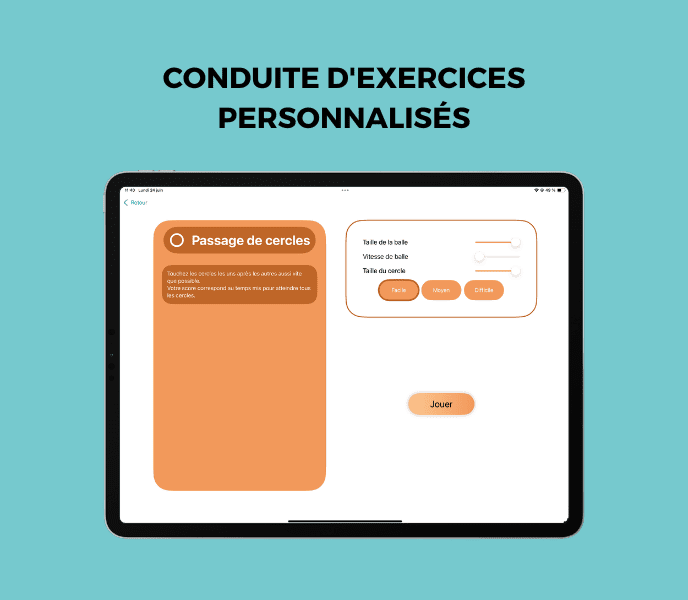 Gros plan sur une tablette tactile proposant des activités ludiques et pédagogiques conçues spécialement pour les enfants autistes